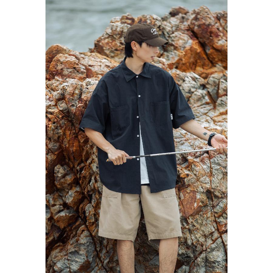 シャツ メンズ 半袖 ナイロンシャツ ストレッチ ポケット ビッグシルエット 大きいサイズ ワークシャツ キャンプシャツ 涼しい ゴルフ カジュアルシャツ 夏 | ホームアイホーム | 18