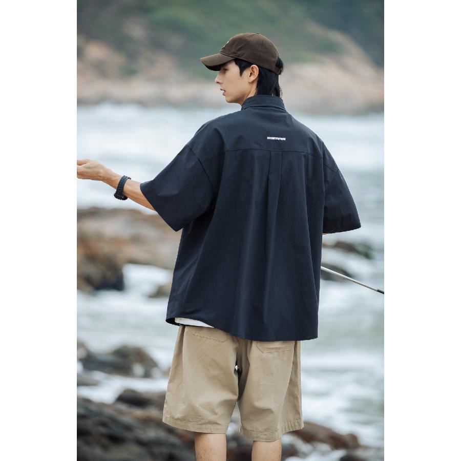 シャツ メンズ 半袖 ナイロンシャツ ストレッチ ポケット ビッグシルエット 大きいサイズ ワークシャツ キャンプシャツ 涼しい ゴルフ カジュアルシャツ 夏 | ホームアイホーム | 19