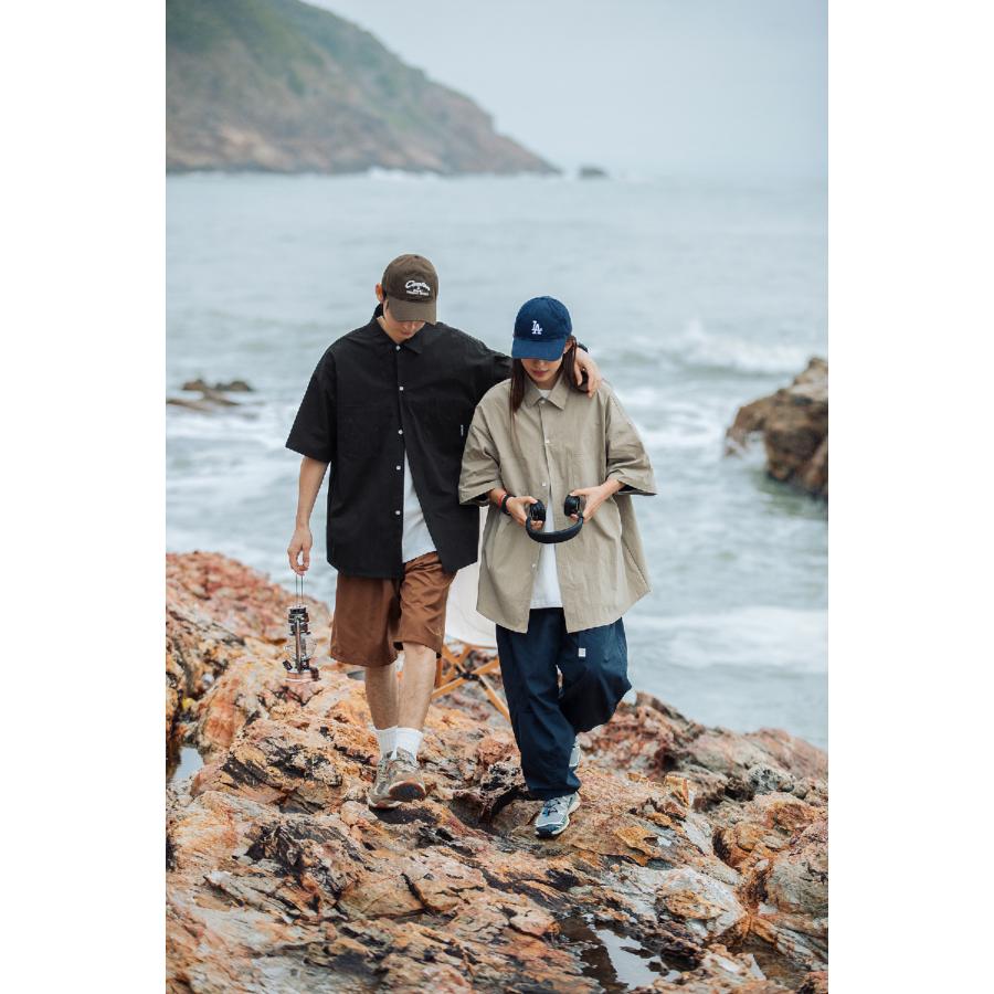 シャツ メンズ 半袖 ナイロンシャツ ストレッチ ポケット ビッグシルエット 大きいサイズ ワークシャツ キャンプシャツ 涼しい ゴルフ カジュアルシャツ 夏 | ホームアイホーム | 10