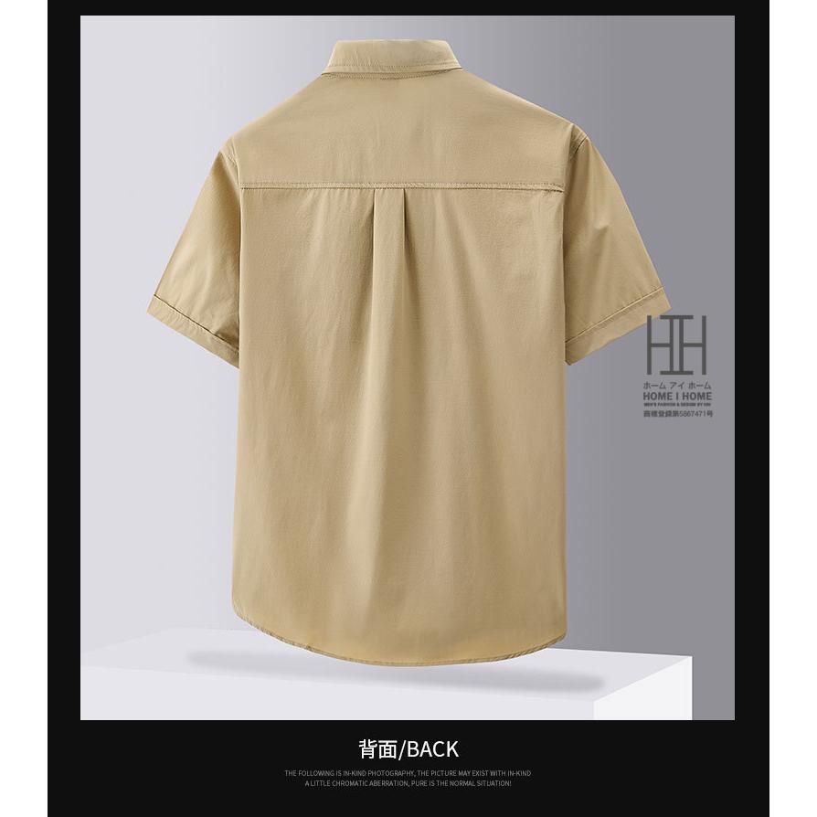 シャツ メンズ 半袖 ナイロンシャツ ストレッチ ポケット付き おしゃれ ワンポイント ワークシャツ ウトドア キャンプ 涼しい スポーツ ゴルフ ワークシャツ | ホームアイホーム | 09