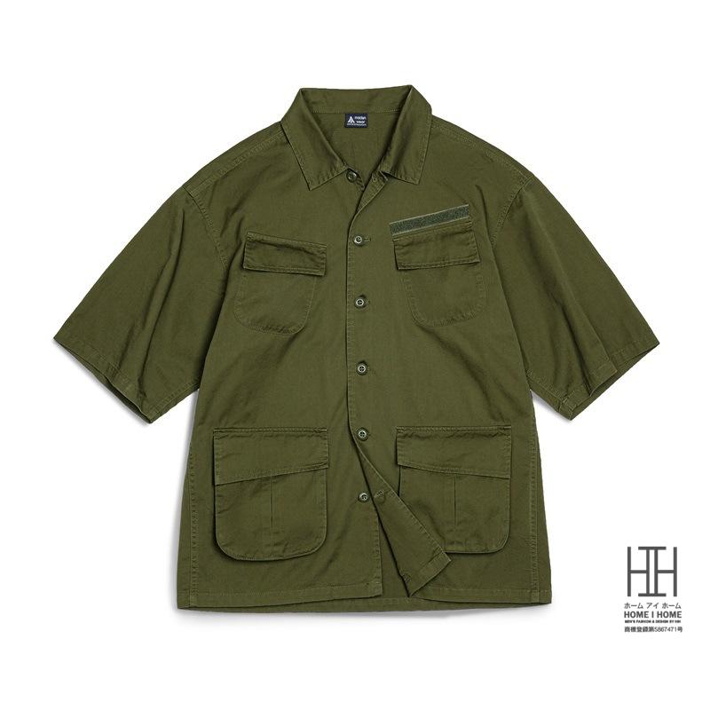 ワークシャツ ミリタリーシャツ シャツ メンズ 半袖 4ポケット 綿 100 大きいサイズ オーバーサイズ おしゃれ シャツジャケット アメカジ メンズシャツ | ホームアイホーム | 14