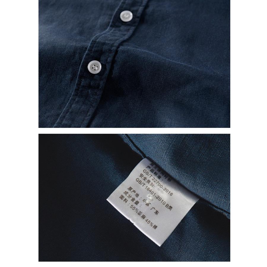 リネンシャツ メンズ シャツ 半袖 無地 綿 シンプル 麻 トップス 羽織り 通気 | ホームアイホーム | 21