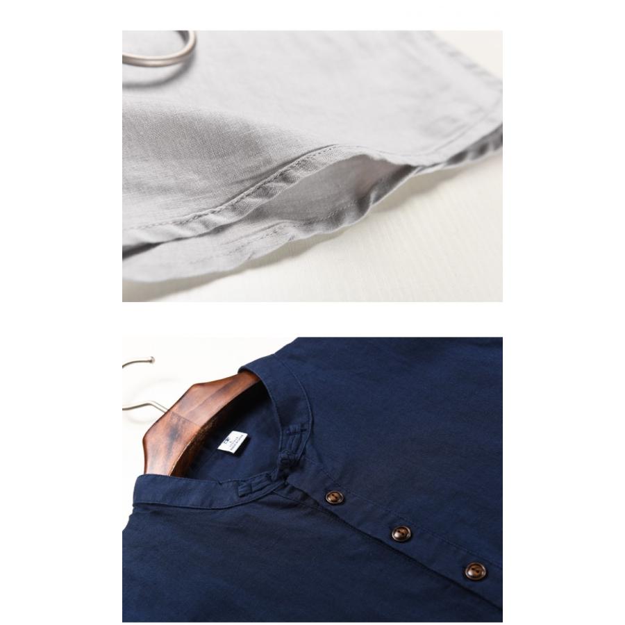 リネンシャツ メンズ 無地 半袖 麻綿 白シャツ シャツ カジュアル | ホームアイホーム | 14