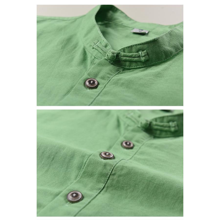 リネンシャツ メンズ 無地 半袖 麻綿 白シャツ シャツ カジュアル | ホームアイホーム | 09