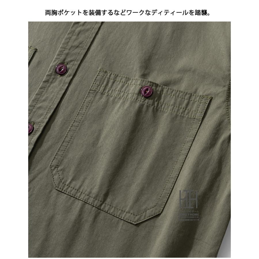 ワークシャツ 半袖 メンズ シャツ アメカジ カジュアル 半袖シャツ 綿100 おしゃれ 両ポケット ミリタリー系 無地 トップス 涼しい メンズシャツ 夏服 夏物 | ホームアイホーム | 13