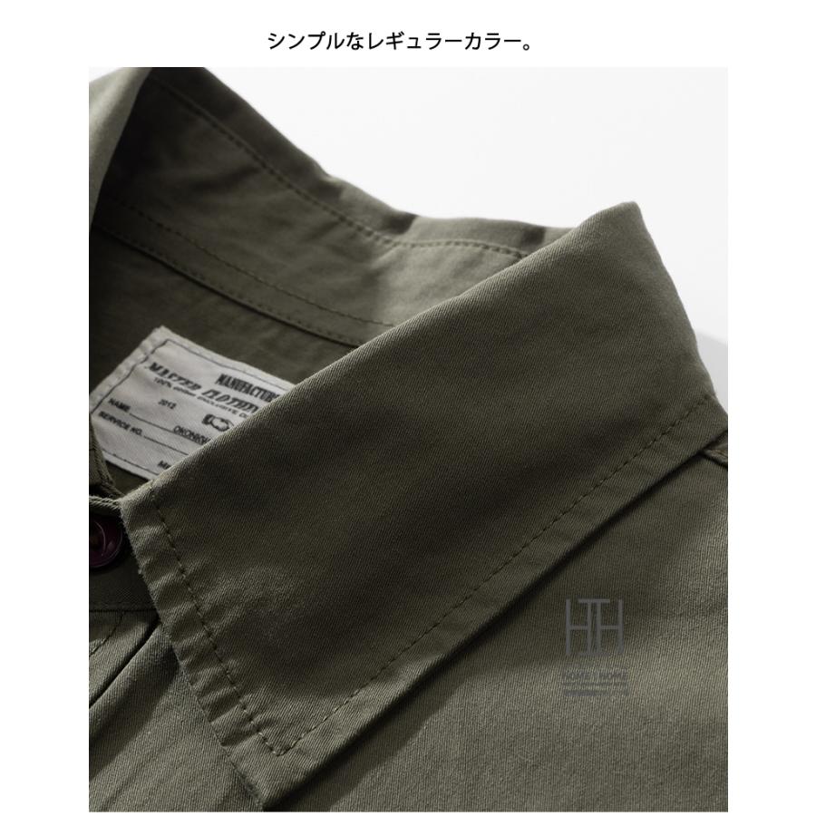 ワークシャツ 半袖 メンズ シャツ アメカジ カジュアル 半袖シャツ 綿100 おしゃれ 両ポケット ミリタリー系 無地 トップス 涼しい メンズシャツ 夏服 夏物 | ホームアイホーム | 10