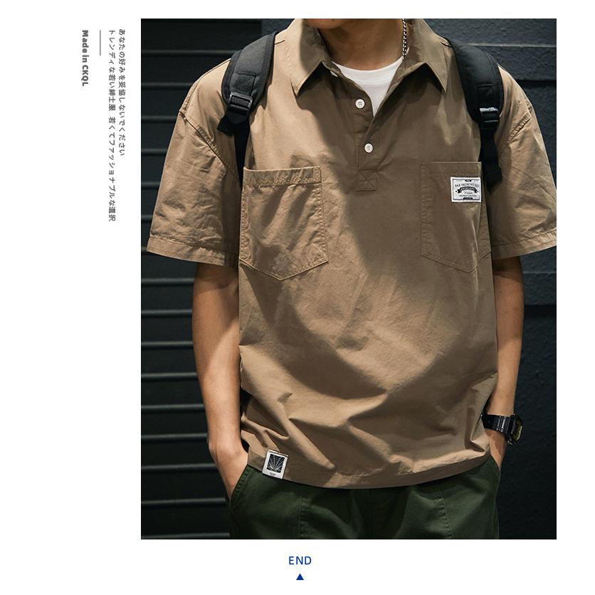 ワークシャツ メンズ オーバーシャツ ゆったり シャツ アメカジ 半袖 ポケット シンプル ベーシック シャツジャケット 夏 | ホームアイホーム | 22