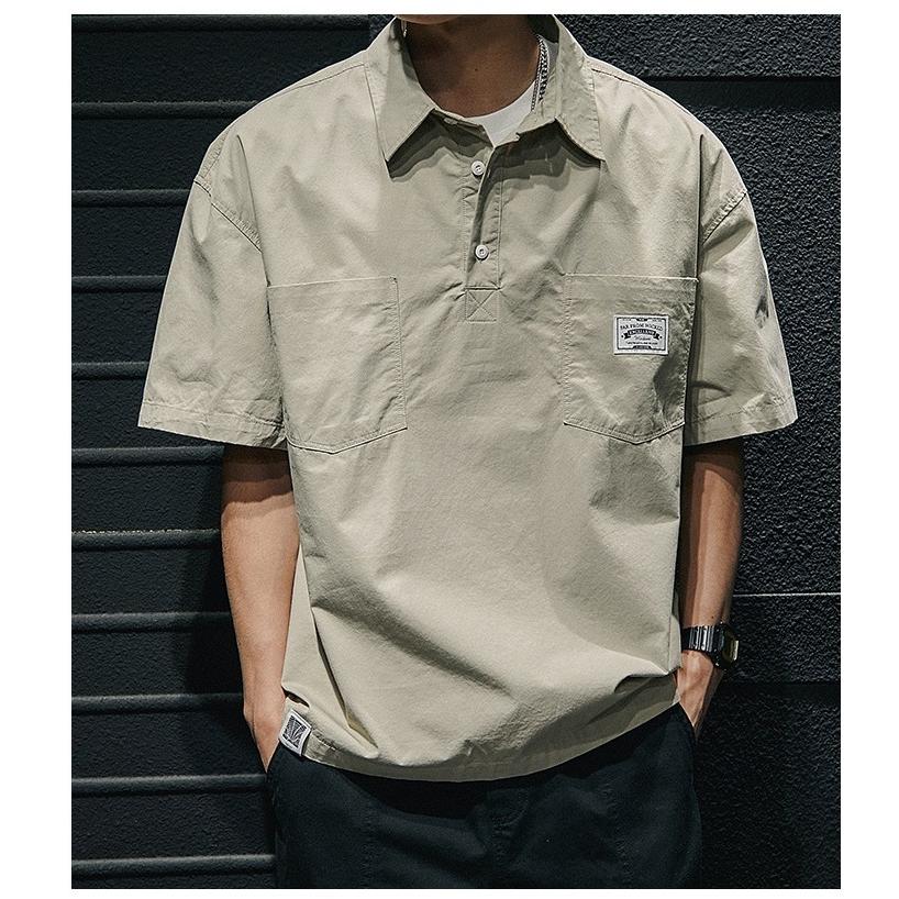 ワークシャツ メンズ オーバーシャツ ゆったり シャツ アメカジ 半袖 ポケット シンプル ベーシック シャツジャケット 夏 | ホームアイホーム | 09