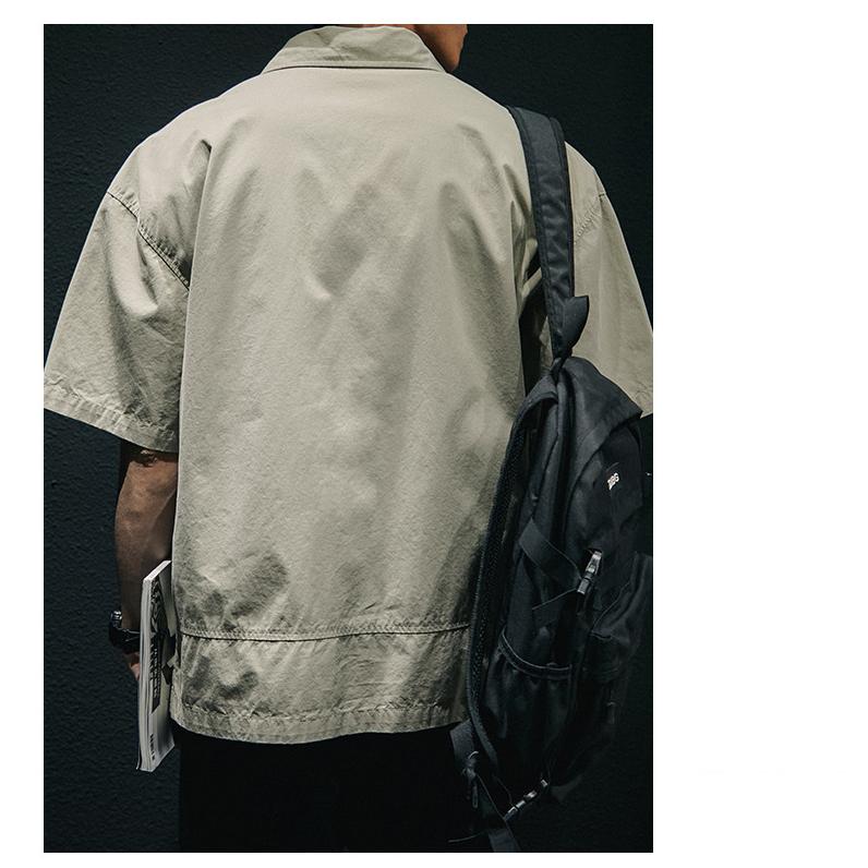 ワークシャツ メンズ オーバーシャツ ゆったり シャツ アメカジ 半袖 ポケット シンプル ベーシック シャツジャケット 夏 | ホームアイホーム | 10