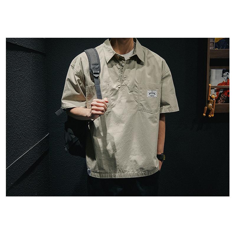 ワークシャツ メンズ オーバーシャツ ゆったり シャツ アメカジ 半袖 ポケット シンプル ベーシック シャツジャケット 夏 | ホームアイホーム | 11