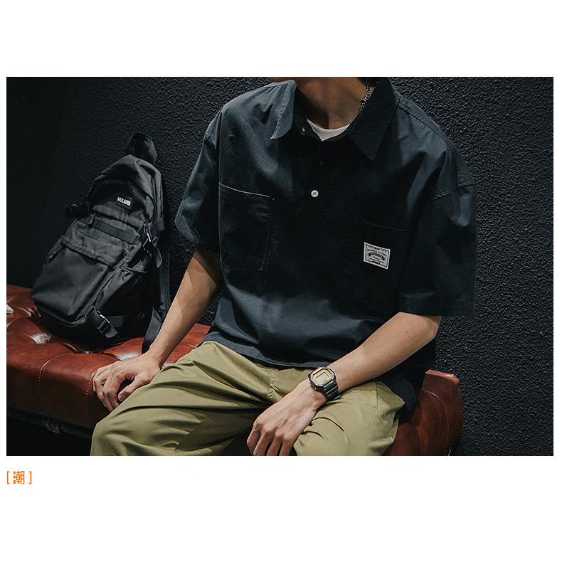 ワークシャツ メンズ オーバーシャツ ゆったり シャツ アメカジ 半袖 ポケット シンプル ベーシック シャツジャケット 夏 | ホームアイホーム | 12