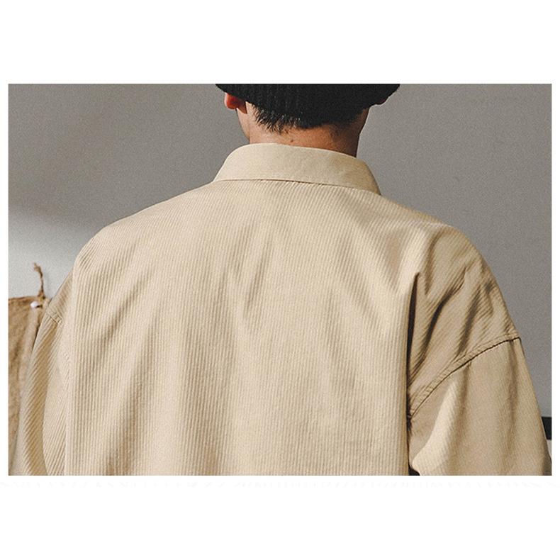ワークシャツ レトロ カッコイイ ポケットあり ビッグシルエット 半袖 シャツ メンズ ゆったり ドロップショルダー アメカジ アウトドア | ホームアイホーム | 19