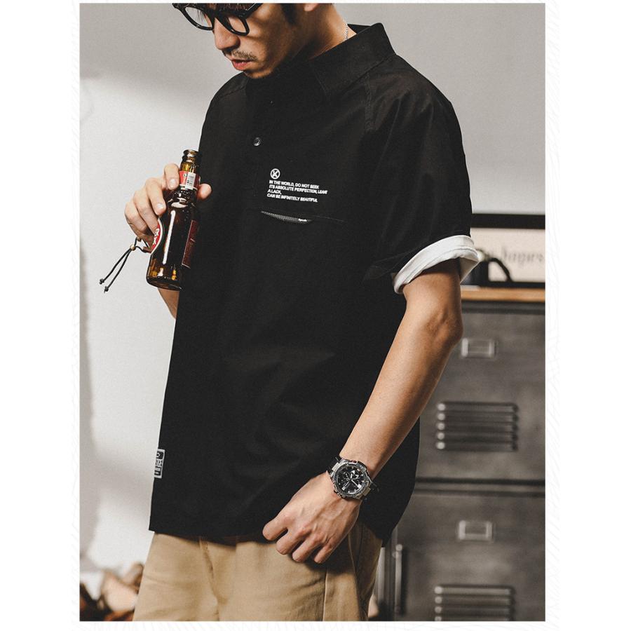 ワークシャツ メンズ オーバーシャツ ゆったり シャツ アメカジ 半袖 ラグランスリーブ ヘンリーネック ベーシック シャツジャケット 夏 | ホームアイホーム | 17