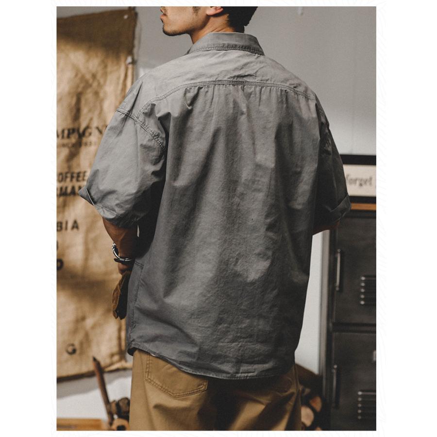 シャツ 半袖 アメカジ メンズ ポケット ベーシック シンプル ワークシャツゆったり オーバーシャツ シャツジャケット 夏 | ホームアイホーム | 20