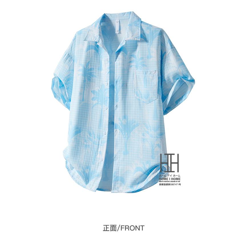 キューバシャツ アロハシャツ メンズ 半袖 おしゃれ プリント 涼しい ひんやり ポケット カジュアル  キューバカラー オープンカラーシャツ メンズシャツ | ホームアイホーム | 03