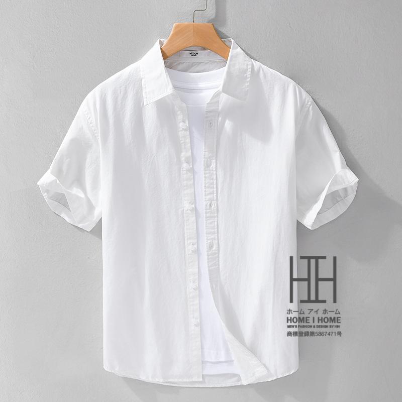 シャツ メンズ 半袖 白シャツ ビジネス シンプル 無地 半袖シャツ 柔らかい おしゃれ 涼しい 羽織り サマー カジュアルシャツ メンズシャツ メンズファッション | ホームアイホーム | 01