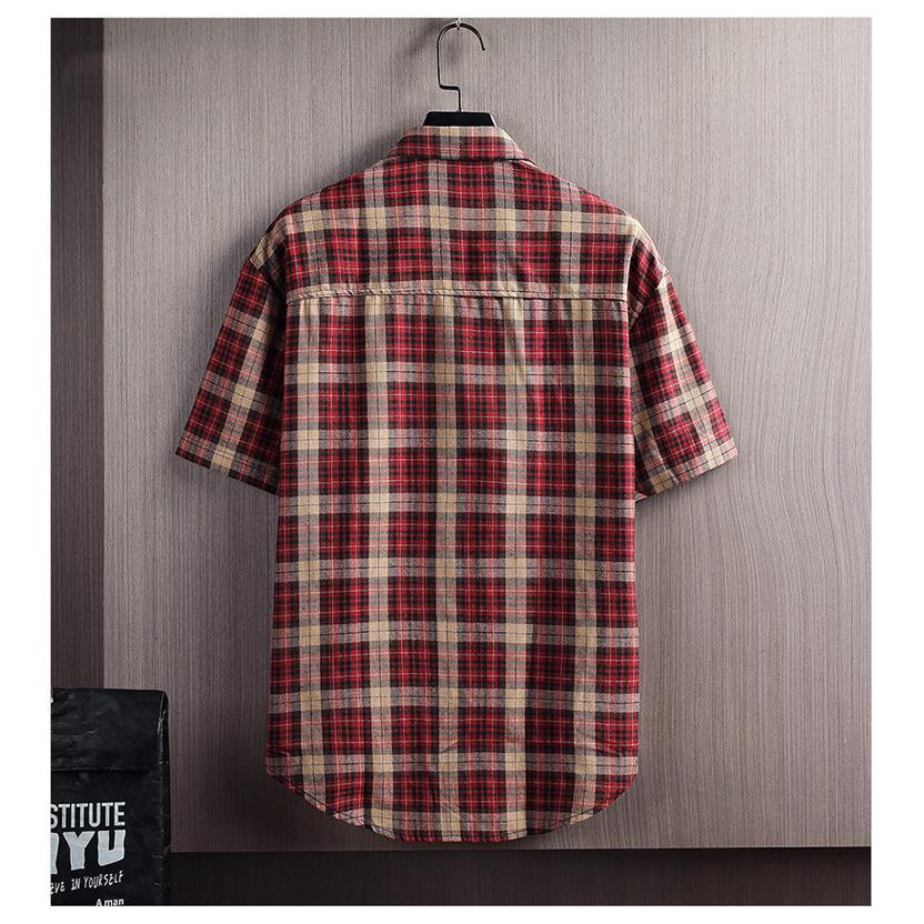 カジュアルシャツ メンズ シャツ 半袖 チェックシャツ ポケット付 マドラスチェック柄 アメカジ おしゃれ 羽織り 春夏 | ブランド登録なし | 03