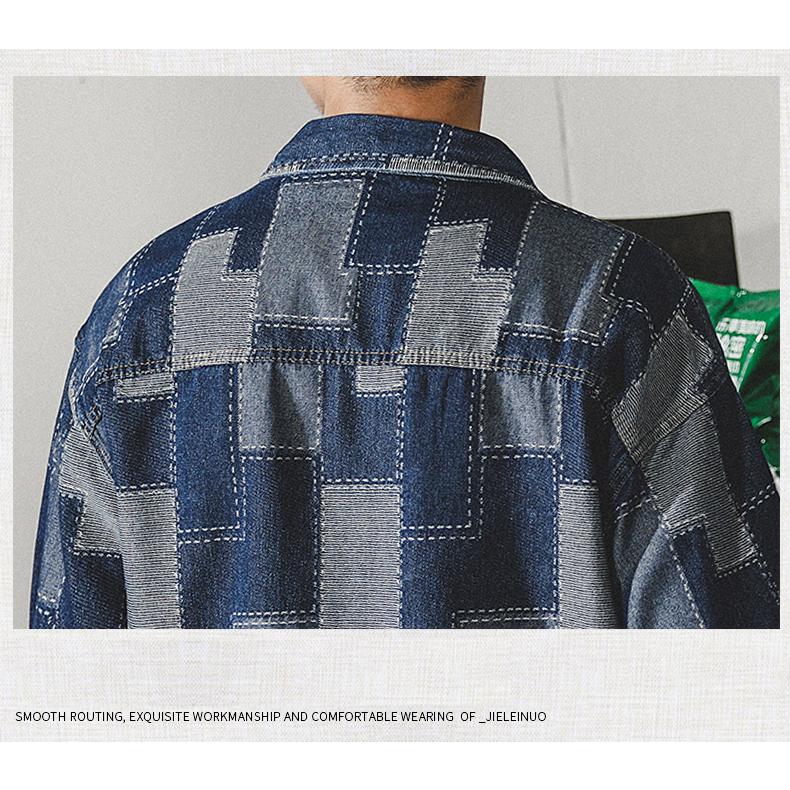 デニムシャツ メンズ アメカジ カジュアルシャツ カレッジ ダブルポケット 半袖シャツ オシャレ 柄物 トップス 羽織り 男子 ワークシャツ ウォッシュ加工 | ホームアイホーム | 14