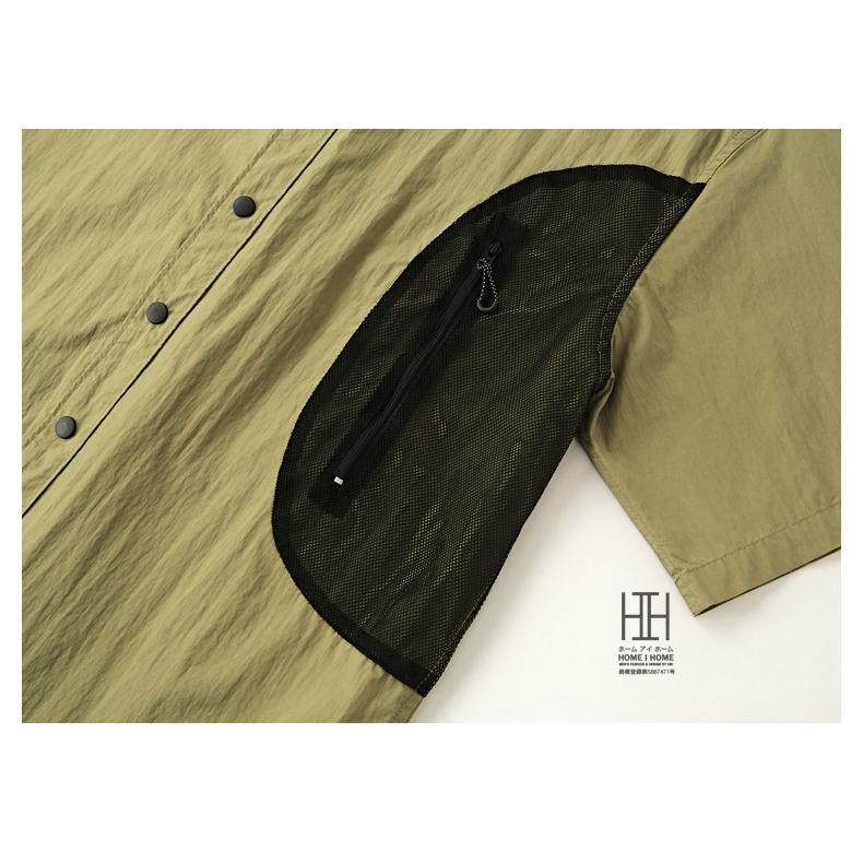 半袖シャツ メンズ ナイロンシャツ カラー配色 メンズシャツ おしゃれ スナップボタン メッシュポケット 速乾 ひんやり アウトドア トップス 羽織り 夏 夏服 | ホームアイホーム | 13