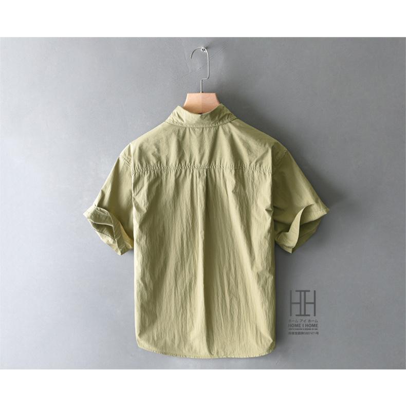 半袖シャツ メンズ ナイロンシャツ カラー配色 メンズシャツ おしゃれ スナップボタン メッシュポケット 速乾 ひんやり アウトドア トップス 羽織り 夏 夏服 | ホームアイホーム | 11