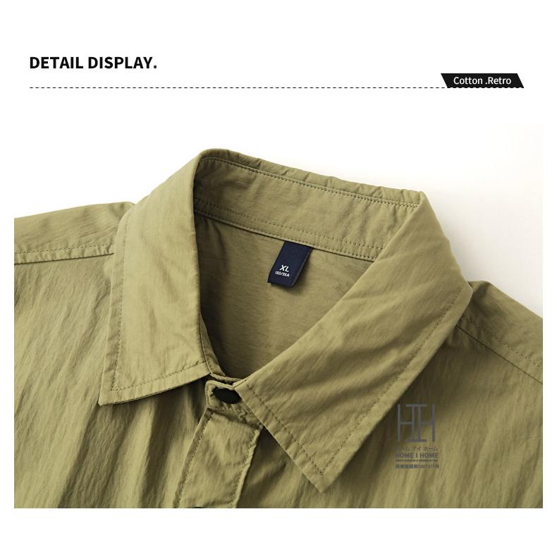 半袖シャツ メンズ ナイロンシャツ カラー配色 メンズシャツ おしゃれ スナップボタン メッシュポケット 速乾 ひんやり アウトドア トップス 羽織り 夏 夏服 | ホームアイホーム | 12