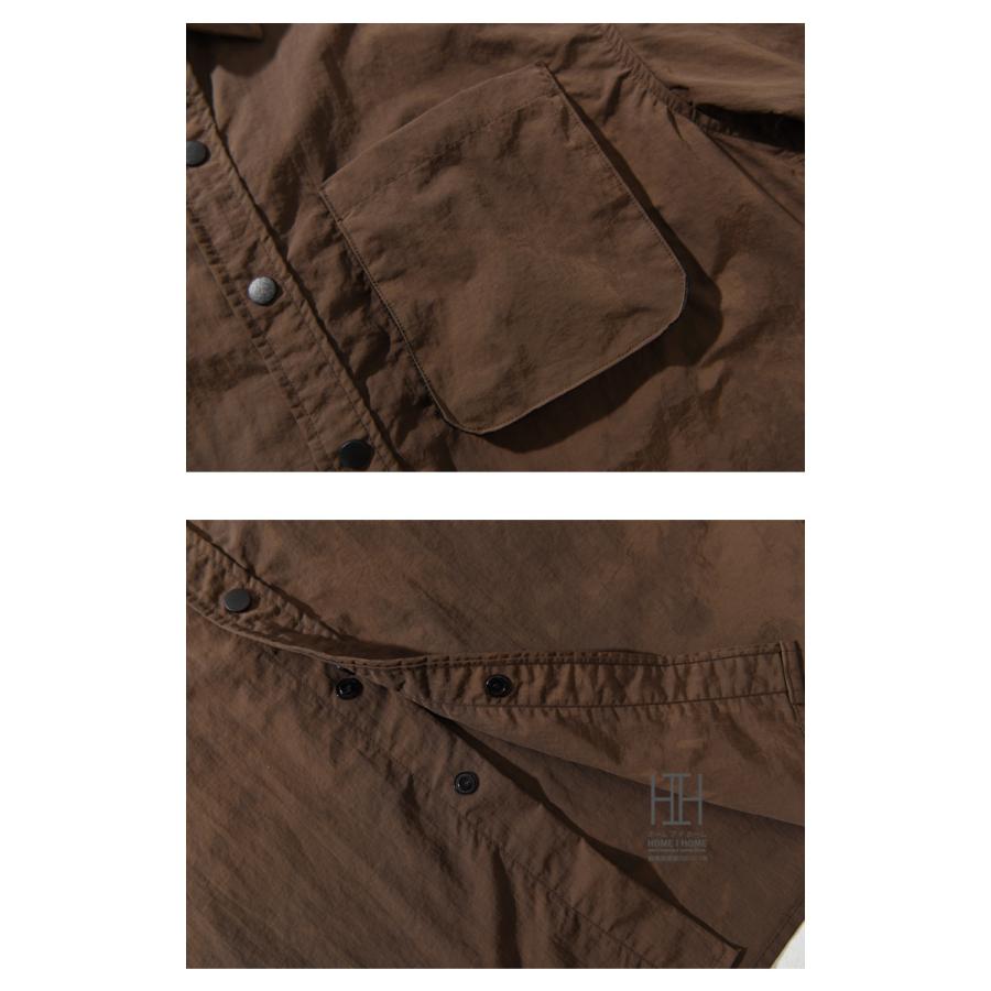 ワークシャツ 半袖 シャツ メンズ ナイロンシャツ 軽量 防シワ 速乾 おしゃれ スナップボタン 胸ポケット付き ひんやり 涼しい 軽い きれいめ メンズシャツ | ホームアイホーム | 12