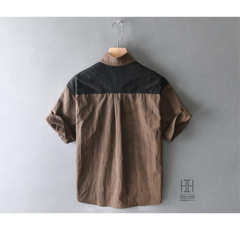 ワークシャツ 半袖 シャツ メンズ ナイロンシャツ 軽量 防シワ 速乾 おしゃれ スナップボタン 胸ポケット付き ひんやり 涼しい 軽い きれいめ メンズシャツ | ホームアイホーム | 09