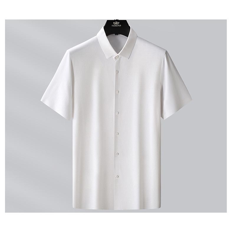 ワイシャツ カジュアルシャツ 半袖 メンズ 無地 シルクシャツ ドレスシャツ ノーアイロン 形態安定 ストレッチ 滑らかい 柔らかい 上質 ビジネス トップス | ホームアイホーム | 04