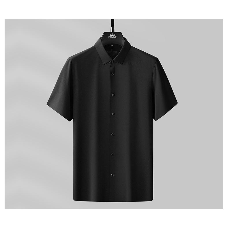 ワイシャツ カジュアルシャツ 半袖 メンズ 無地 シルクシャツ ドレスシャツ ノーアイロン 形態安定 ストレッチ 滑らかい 柔らかい 上質 ビジネス トップス | ホームアイホーム | 06