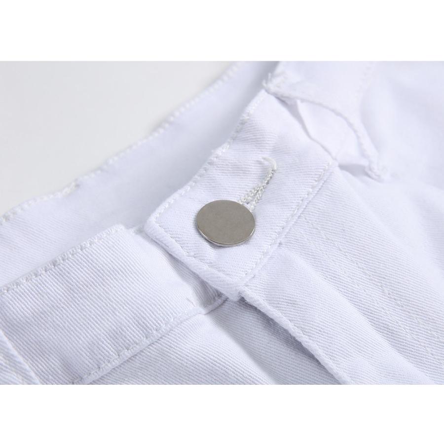 ハーフパンツ メンズ ストレッチ 無地 デニムパンツ ミリタリー系 カジュアル 細身 ウォッシュ加工 | ホームアイホーム | 03