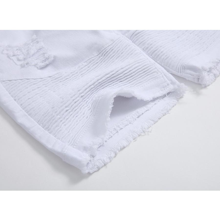 ハーフパンツ メンズ ストレッチ 無地 デニムパンツ ミリタリー系 カジュアル 細身 ウォッシュ加工 | ホームアイホーム | 06