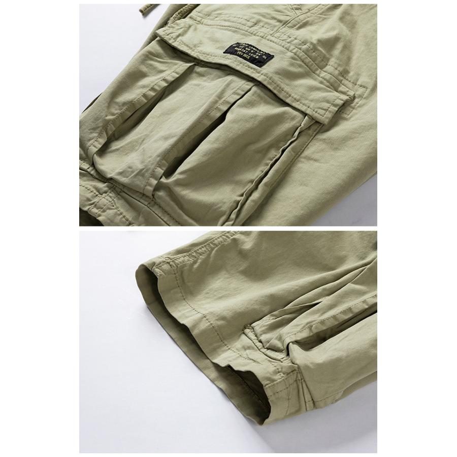 カーゴパンツ ショート丈 メンズ ハーフパンツ 無地 短パン イージーパンツ 多ポケット ストレッチ カジュアル 夏 ボトムス | ブランド登録なし | 09