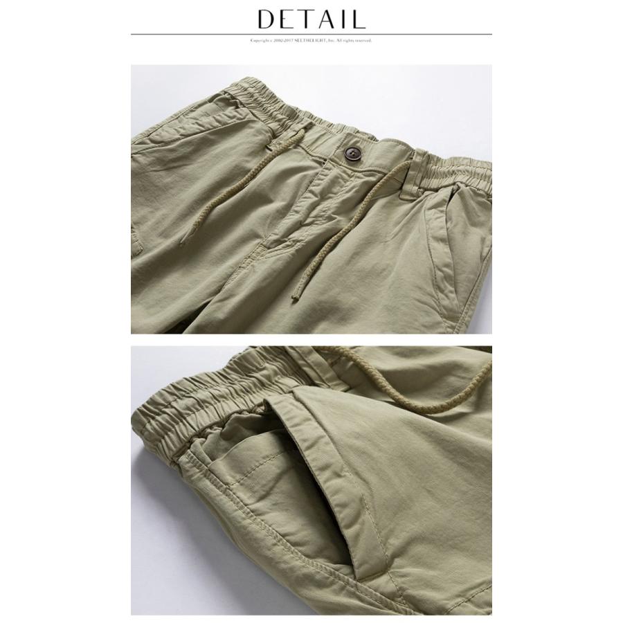 ハーフカーゴパンツ メンズ ハーフパンツ ショート丈 無地 短パン イージーパンツ 多ポケット ストレッチ カジュアル 夏 ボトムス | ホームアイホーム | 12
