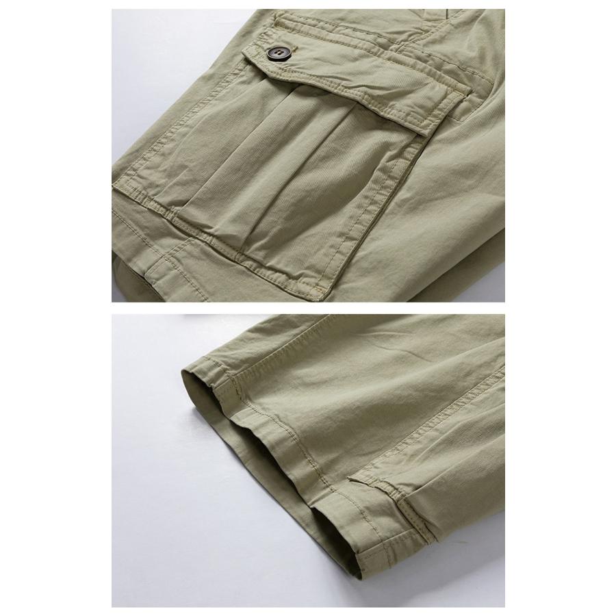 ハーフカーゴパンツ メンズ ハーフパンツ ショート丈 無地 短パン イージーパンツ 多ポケット ストレッチ カジュアル 夏 ボトムス | ホームアイホーム | 13