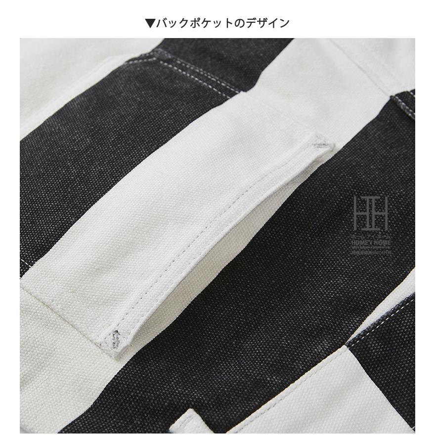 ショートパンツ ハーフパンツ メンズ ボーダー柄 ベイカーショートパンツ サンドウォッシュ加工 フロントボタンフライ 帆布 綿100 モーターサイクル 短パン | ホームアイホーム | 17