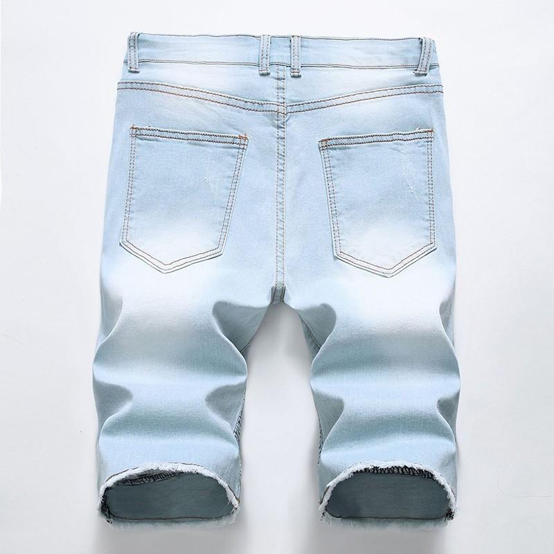 デニム ショートパンツ カットオフ メンズ 膝丈 ダメージ加工 ストレッチ ヒゲ ギャザータック ハーフパンツ 夏 カジュアル | ブランド登録なし | 10