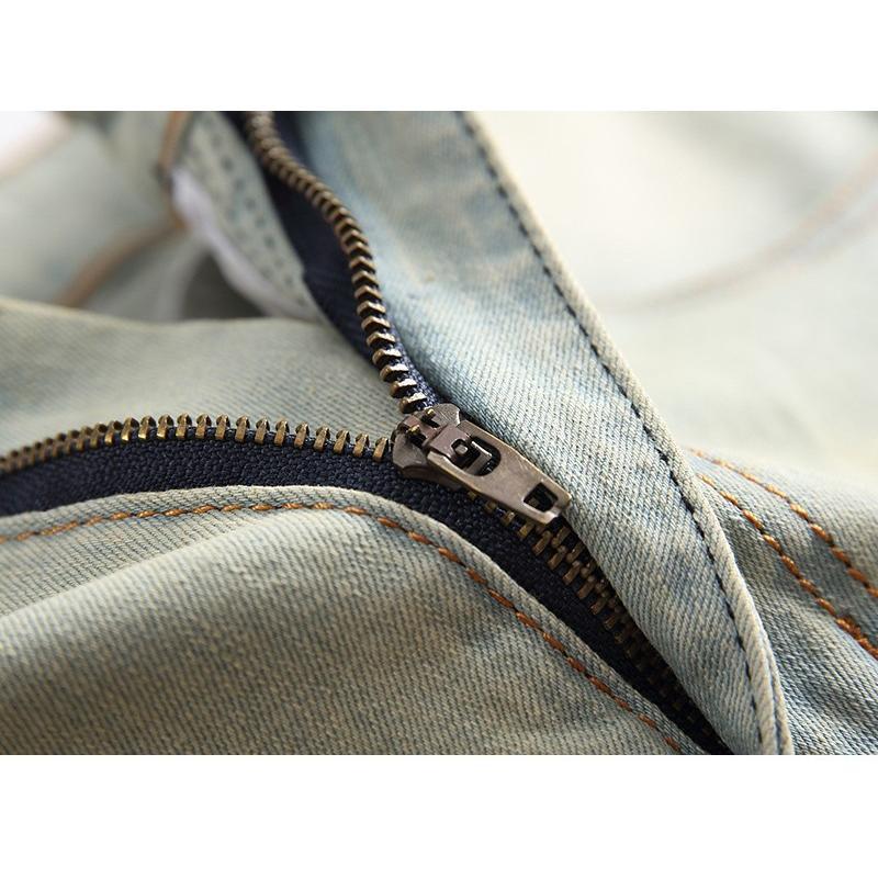 デニム ショートパンツ カットオフ メンズ 膝丈 ダメージ加工 ストレッチ ヒゲ ギャザータック ハーフパンツ 夏 カジュアル | ブランド登録なし | 13