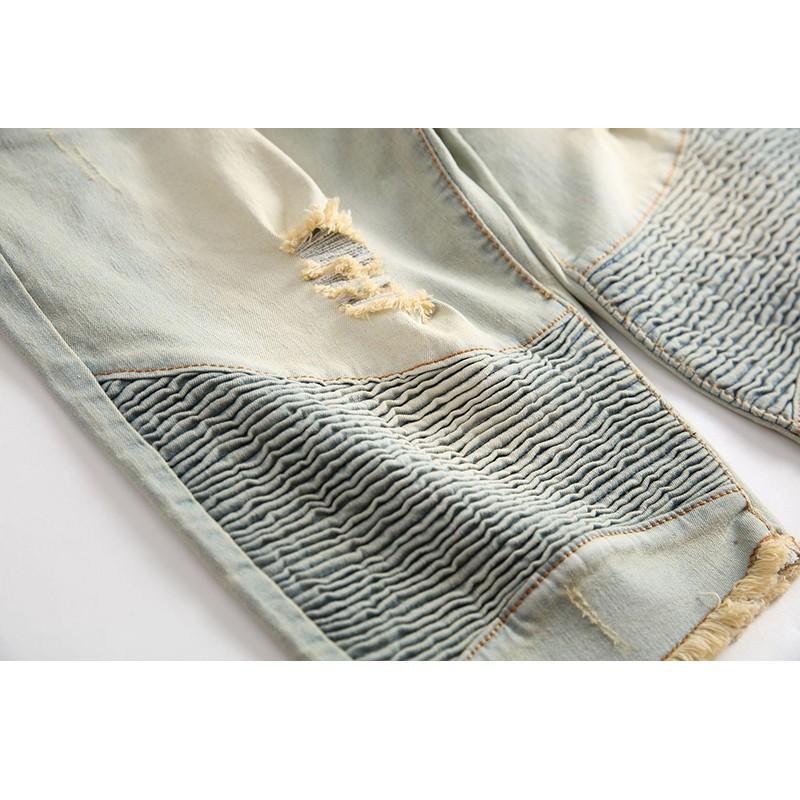 デニム ショートパンツ カットオフ メンズ 膝丈 ダメージ加工 ストレッチ ヒゲ ギャザータック ハーフパンツ 夏 カジュアル | ブランド登録なし | 15