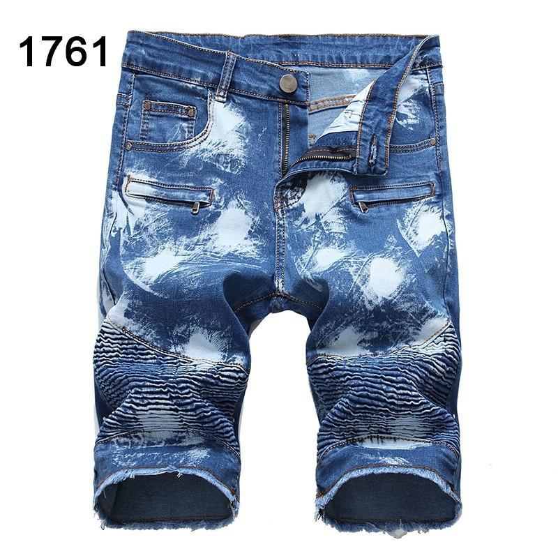 デニム ショートパンツ カットオフ メンズ 膝丈 ダメージ加工 ストレッチ ヒゲ ギャザータック ハーフパンツ 夏 カジュアル | ブランド登録なし | 16