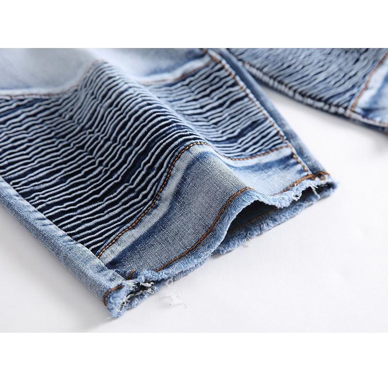 デニム ショートパンツ カットオフ メンズ 膝丈 ダメージ加工 ストレッチ ヒゲ ギャザータック ハーフパンツ 夏 カジュアル | ブランド登録なし | 20