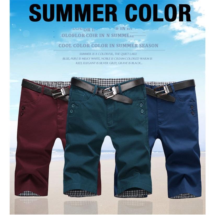 ショートパンツ メンズ スリム 無地 ストレート カジュアルビジネス対応 夏 カラフル | ホームアイホーム | 02