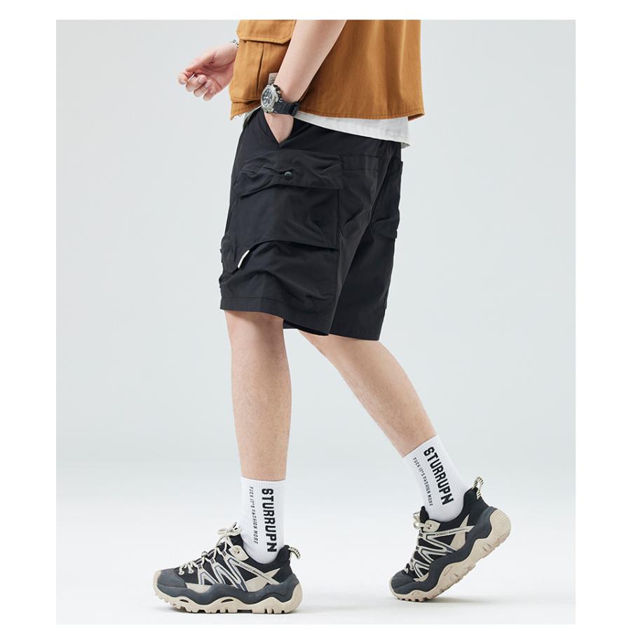 ハーフパンツ 短パン メンズ 大きいサイズ カーゴパンツ 接触冷感 ドライ 吸水速乾 涼しい おしゃれ ウエストゴム ワーク ひざ丈 5分丈 パンツ ショートパンツ | ホームアイホーム | 15