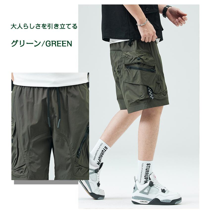 ハーフパンツ 短パン メンズ 大きいサイズ カーゴパンツ 接触冷感 ドライ 吸水速乾 涼しい おしゃれ ウエストゴム ワーク ひざ丈 5分丈 パンツ ショートパンツ | ホームアイホーム | 16