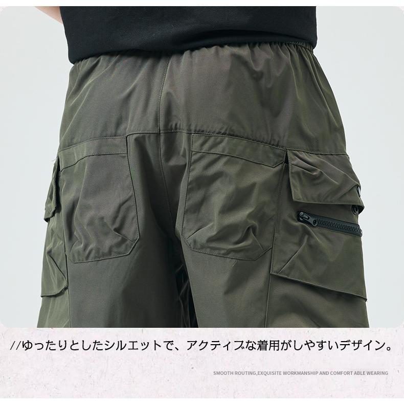 ハーフパンツ 短パン メンズ 大きいサイズ カーゴパンツ 接触冷感 ドライ 吸水速乾 涼しい おしゃれ ウエストゴム ワーク ひざ丈 5分丈 パンツ ショートパンツ | ホームアイホーム | 24