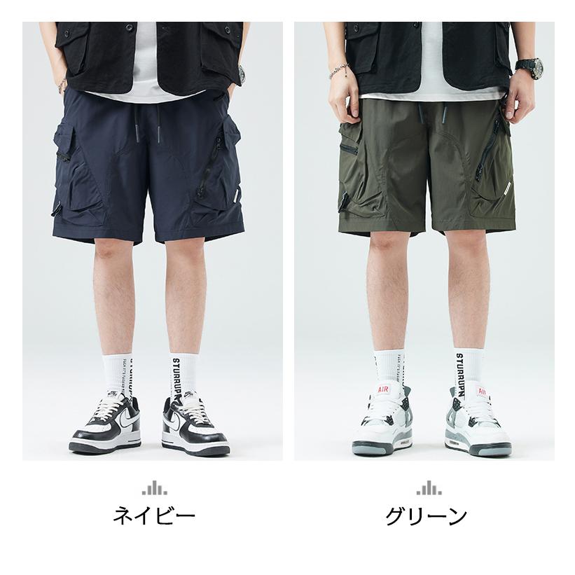 ハーフパンツ 短パン メンズ 大きいサイズ カーゴパンツ 接触冷感 ドライ 吸水速乾 涼しい おしゃれ ウエストゴム ワーク ひざ丈 5分丈 パンツ ショートパンツ | ホームアイホーム | 06