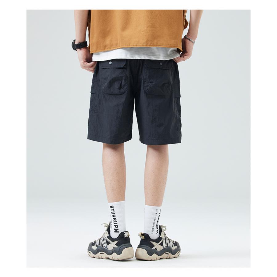 ハーフパンツ 短パン メンズ カーゴパンツ ベルト付き 接触冷感 ドライ 吸水速乾 水陸両用 おしゃれ イージーパンツ ウエストゴム ショートパンツ 大きいサイズ | ホームアイホーム | 15