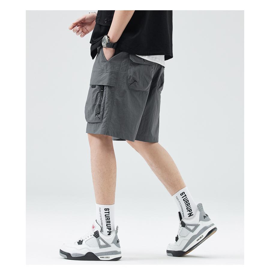 ハーフパンツ 短パン メンズ カーゴパンツ ベルト付き 接触冷感 ドライ 吸水速乾 水陸両用 おしゃれ イージーパンツ ウエストゴム ショートパンツ 大きいサイズ | ホームアイホーム | 18