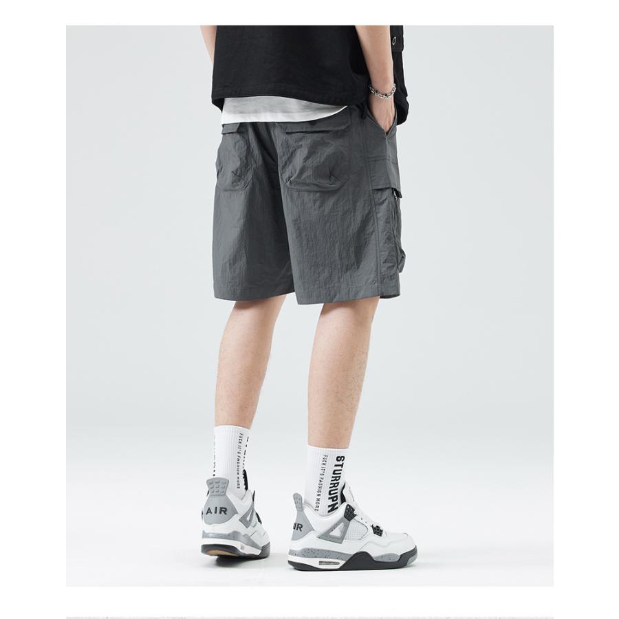 ハーフパンツ 短パン メンズ カーゴパンツ ベルト付き 接触冷感 ドライ 吸水速乾 水陸両用 おしゃれ イージーパンツ ウエストゴム ショートパンツ 大きいサイズ | ホームアイホーム | 19