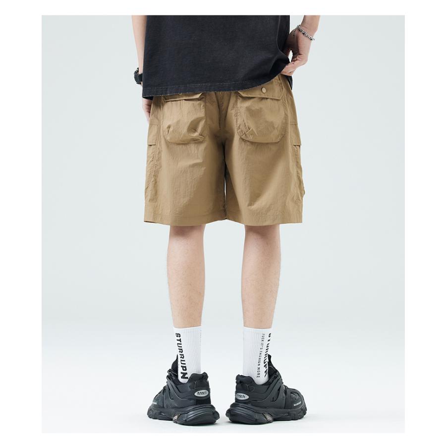 ハーフパンツ 短パン メンズ カーゴパンツ ベルト付き 接触冷感 ドライ 吸水速乾 水陸両用 おしゃれ イージーパンツ ウエストゴム ショートパンツ 大きいサイズ | ホームアイホーム | 10