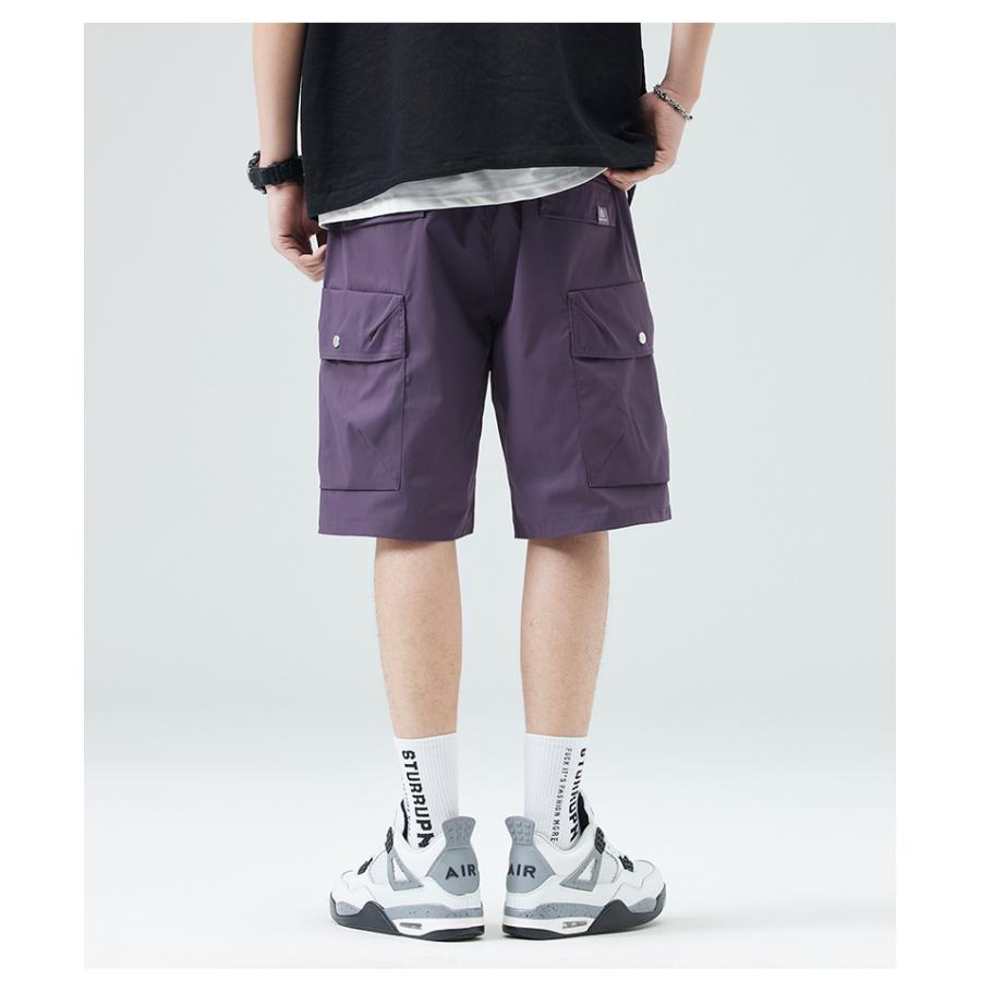 ハーフパンツ カーゴパンツ 短パン メンズ 大きいサイズ 水陸両用 夏用 アウトドア 接触冷感 ドライ 吸水速乾 涼しい UV おしゃれ イージーパンツ ウエストゴム | ホームアイホーム | 20